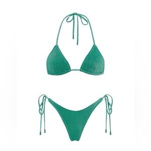 Triangl Vinca Bikini Set in Jaded Sparkle